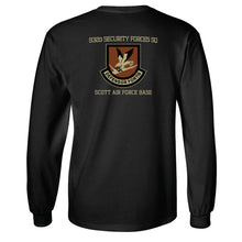 Load image into Gallery viewer, 932d Security Forces Flash/Patch Black LS TShirt (Cotton)
