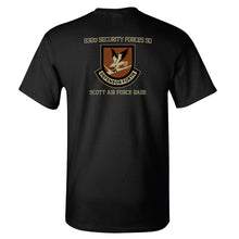 Load image into Gallery viewer, 932d Security Forces Flash/Patch Black TShirt (Cotton)

