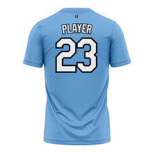 Load image into Gallery viewer, Athletics Script Lt Blue Mens Sublimated Jersey TShirt (Premium)
