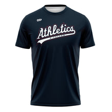 Load image into Gallery viewer, Athletics Script Youth Navy Sublimated Jersey TShirt (Premium)
