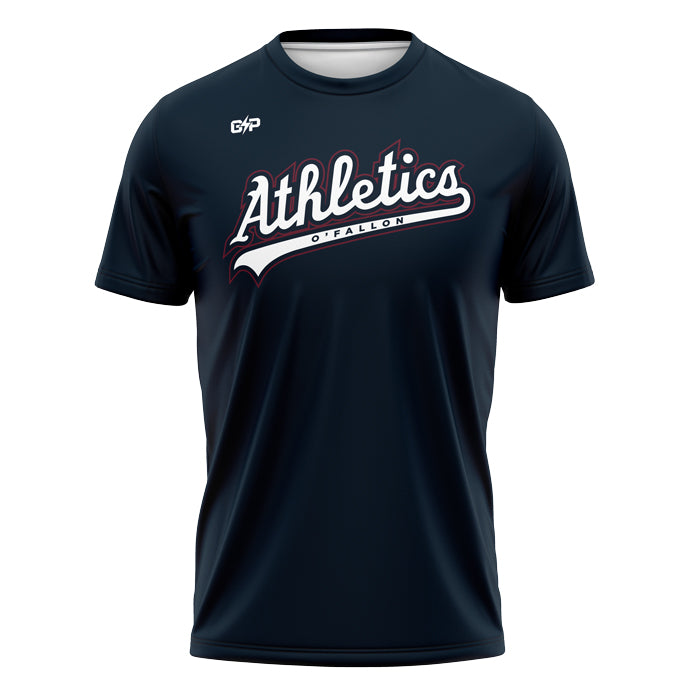 Athletics Script Navy Mens Sublimated Jersey TShirt (Premium)
