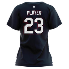 Load image into Gallery viewer, Athletics Script Navy Womens Sublimated Jersey TShirt (Premium)
