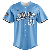 Load image into Gallery viewer, O'Fallon Athletics Full Buton Lt Blue Jersey (Premium)
