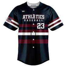 Load image into Gallery viewer, O'Fallon Athletics Full Buton Navy Jersey (Premium)
