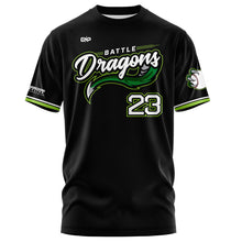 Load image into Gallery viewer, Battle Dragons Black Sublimated Youth Jersey TShirt (Premium)
