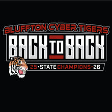 Load image into Gallery viewer, Bluffton esports Back to Back State Champs TShirt (Cotton)
