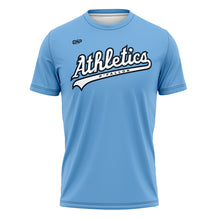 Load image into Gallery viewer, Athletics Script Lt Blue Mens Sublimated Jersey TShirt (Premium)

