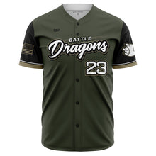 Load image into Gallery viewer, Battle Dragons Full Button OD Green Jersey (Premium)
