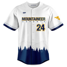 Load image into Gallery viewer, WVU esports White Baseball Jersey (Premium)
