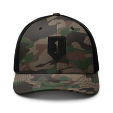 Load image into Gallery viewer, 1st INF Camo Trucker Hat
