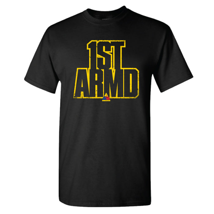 1st Armored Division Bold Text T-Shirt (Cotton)