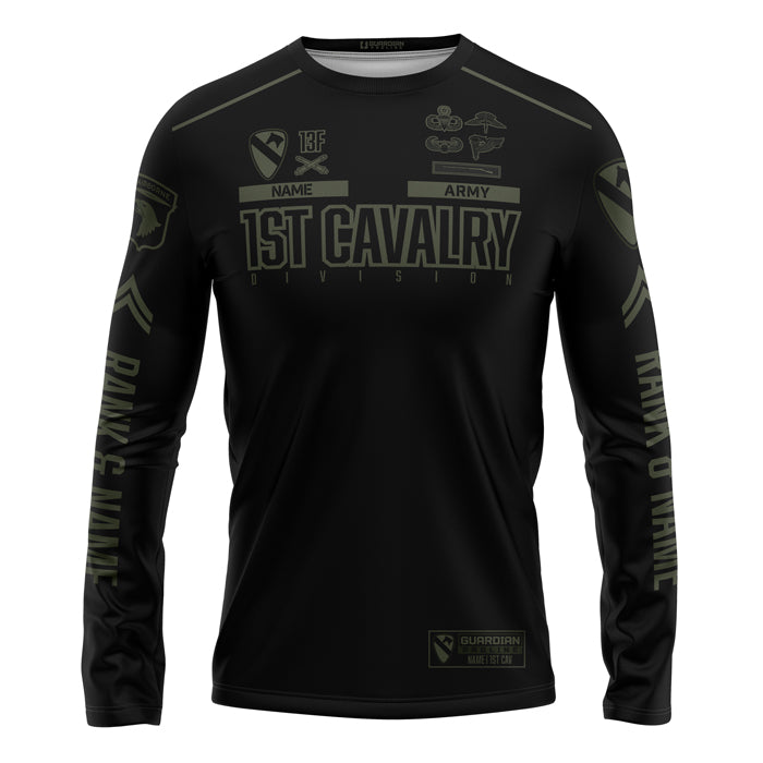 1st Cav Guardian Black LS TShirt (FULLY CUSTOM)