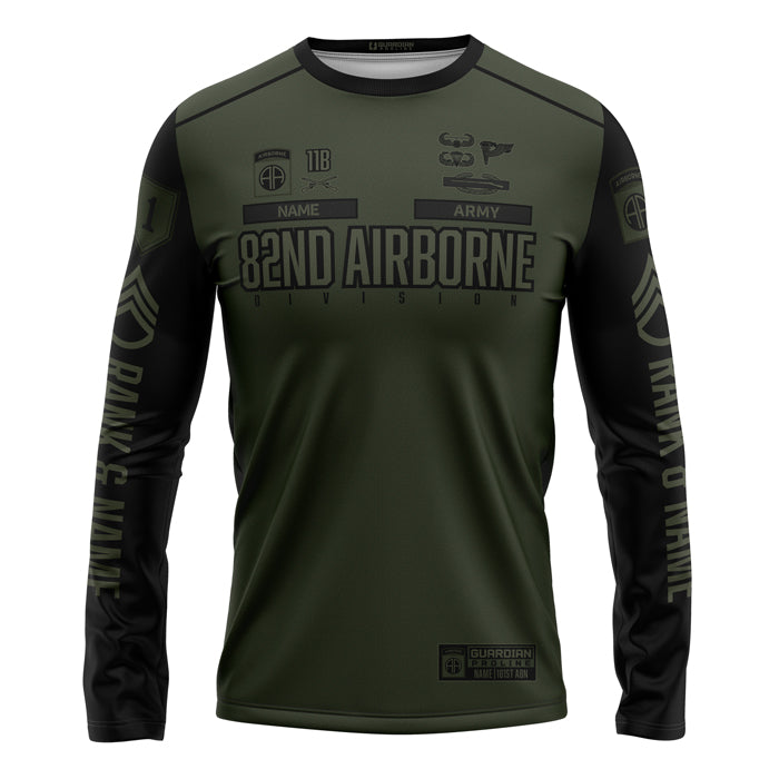 82nd Airborne Division Guardian Green LS TShirt (FULLY CUSTOM)