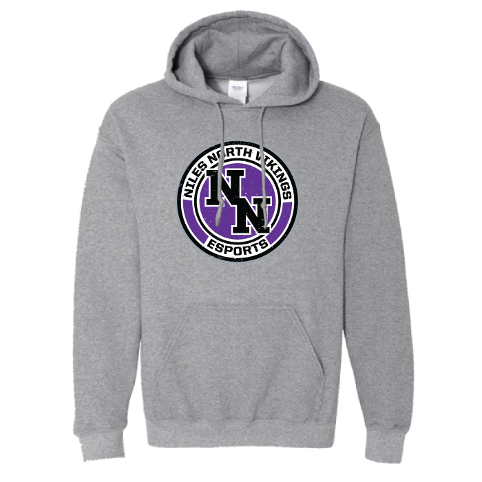 Niles North esports Distressed Logo Hoodie